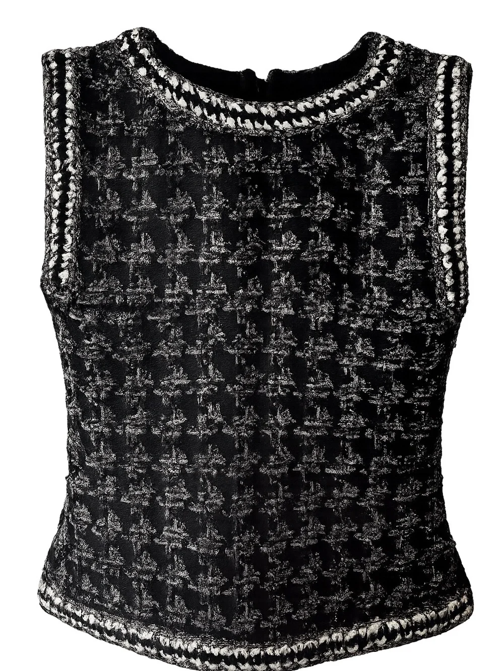 Chanel Tweed Top Metallic Woven Design Spring 2017 (Authenticated)